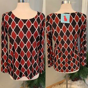 Haley and the Hound NWT Garnet Black Blouse Long sleeve Women's M